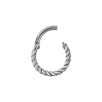 Surgical Steel Hinged Conch Ring - Twisted Wire