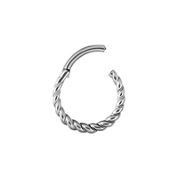Surgical Steel Conch Ring - Twisted Rope
