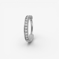 Surgical Steel Conch Ring - Single Row Cubic Zirconia 16 Gauge - 12mm