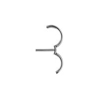 Surgical Steel Double Hinged Nipple Ring 14 Gauge - 12mm