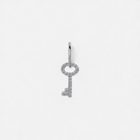 Surgical Steel Jewelled Key Charm - Cubic Zirconia