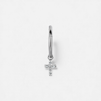 Surgical Steel Cross Charm - Cubic Zirconia