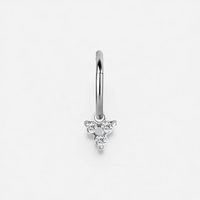 Surgical Steel Trinity Charm - Cubic Zirconia