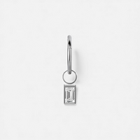 Surgical Steel Baguette Charm - Cubic Zirconia