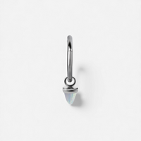 Surgical Steel Spike Charm - Lab Created White Opal