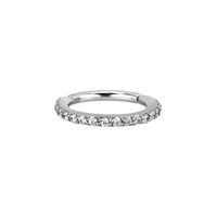 Surgical Steel Hinged Ring - Fine Premium Zirconia