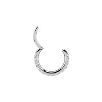 Surgical Steel Hinged Clicker Ring - Premium Zirconia Square Design