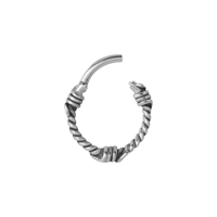 Surgical Steel Hinged Clicker Ring - Barbwire