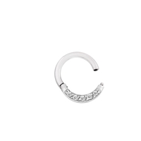 Surgical Steel Hinged Ring - Front Facing Cubic Zirconia 16 Gauge - 8mm