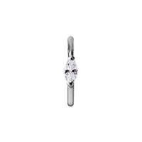Surgical Steel Hinged Ring Marquise oval Design - Cubic Zirconia