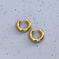 Gold Steel Chunky Round Hoops 