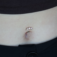 Titanium Threadless Attachment - Cubic Zirconia Half Moon Cluster 