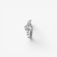 Titanium Belly 'D' Ring - Triple Baguette Cubic Zirconia - 14 Gauge - 10mm
