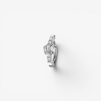 Titanium Belly 'D' Ring - Triple Baguette Cubic Zirconia - 14 Gauge - 12mm