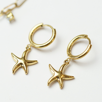 Gold Surgical Steel Tropical Starfish Set 