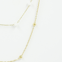 Gold Surgical Steel Layered Pearl Charm Necklace