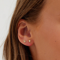 14k Gold - Premium Zirconia Diamond Star - 6.5mm Threadless Attachment
