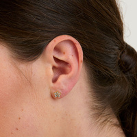 14K Gold - Premium Zirconia Flower - 8mm Threadless Attachment