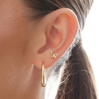 14K Gold - Butterfly Premium Zirconia - 8mm Threadless Attachment