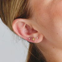 14K Gold 6mm Premium Zirconia Spider Threadless Attachment