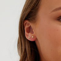 14K Gold - Plain Clover - 4mm Threadless Attachment