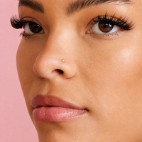 14K Gold Pigtail Nose Stud - Premium Zirconia