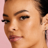 14K Gold Pigtail Nose Stud - Claw Set Aurora Borealis Premium Zirconia - 2mm
