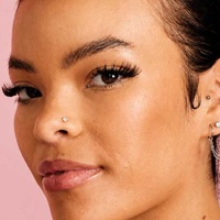 14K Gold Pigtail Nose Stud -  Square Premium Zirconia - 3mm