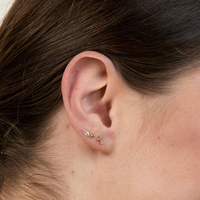 14K Gold Attachment for Threadless Labret - Lab Created Diamond - 2mm