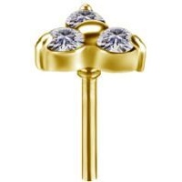 Gold Steel - Premium Zirconia - Trinity - 3.5mm Internal Thread Labret Attachment
