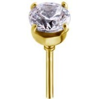 Sterilised Gold Titanium - Round Claw Premium Zirconia - 3mm Internal Thread Labret Attachment