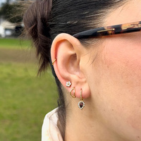 Gold Titanium Premium Zirconia Leaf Charm 