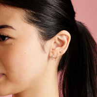 Rose Gold Titanium 4mm Premium Zirconia Trinity  - Threadless 18G - 7mm Flatback Stud