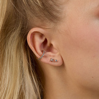 Rose Gold Titanium 3mm Premium Zirconia  - Threadless 18G - 7mm Flatback Stud