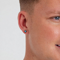Black Titanium 3mm Aqua Prem Zirconia  - Threadless 18G - 7mm Post