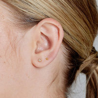 Gold Titanium 2mm Ball  - Threadless 18G - 7mm Flatback Stud