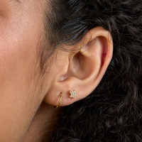 Gold Titanium 5.5mm Premium Zirconia Butterfly - Threadless 18G - 7mm Post
