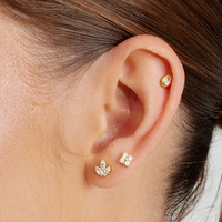 Gold Titanium 6mm Premium Zirconia Diamond - Threadless 18G - 7mm Post
