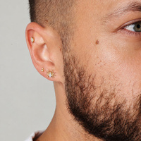 Gold Titanium 6.5mm Premium Zirconia Spider - Threadless 18G - 7mm Post