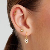 Gold Titanium 5.5mm Rose Cut Cubic Zirc - Threadless 18G - 7mm Post