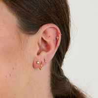 Gold Titanium Premium Zirconia 5mm Ball Cluster - Threadless 18G - 7mm Post