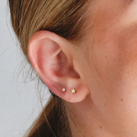 Gold Titanium 5mm Star - Threadless 18G - 7mm Flatback Stud