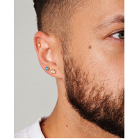 Gold Titanium 4mm Aqua Premium Zirconia - Threadless 18G - 7mm Post