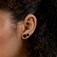 Black Titanium 8mm Disc - Threadless 18G - 7mm Post