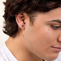Black Titanium 3mm Premium Zirconia Ball Cluster - Threadless 18G - 7mm Post