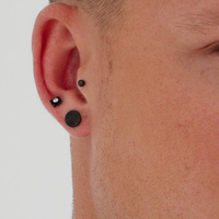 Black Titanium 3mm Premium Zirconia Cross Cluster - Threadless 18G - 7mm Post