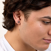 Black Titanium 3mm Premium Zirconia Circle Ball Cluster - Threadless 18G - 7mm Post
