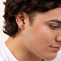 Black Titanium 3mm Premium Zirconia Ball Triangle Cluster - Threadless 18G - 7mm Post