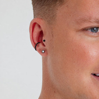Black Titanium 3mm Inverted Prem Zirconia - Threadless 18G - 7mm Post
