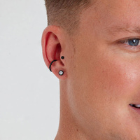 Black Titanium 4mm Inverted Prem Zirconia - Threadless 18G - 7mm Post
